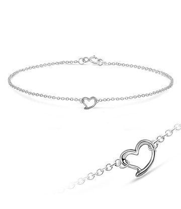 Cutie Heart Silver Anklet ANK-108